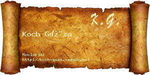 Koch Géza névjegykártya
