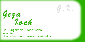 geza koch business card