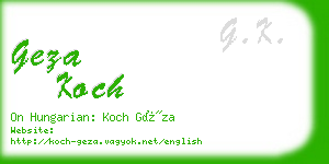 geza koch business card